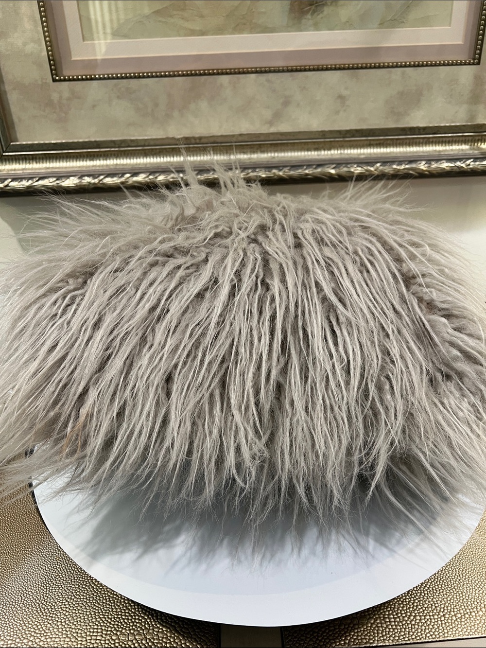 Stella McCartney Falabella Gray Faux Fur Shoulder Bag - Picture 6 of 14